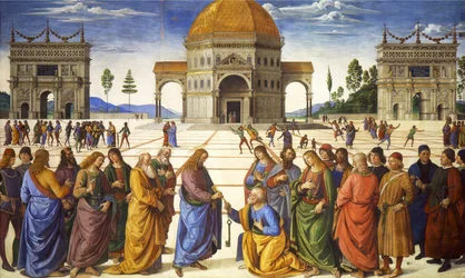 Giving of the Keys to St. Peter, from the Sistine Chapel, 1481